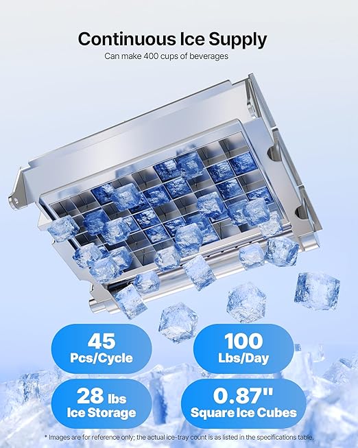 VEVOR Commercial Ice Maker Machine, 100 lbs/24h