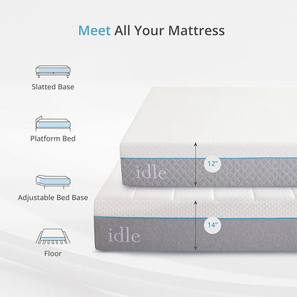 EGOHOME 12 Inch Queen Mattress in a Box, Gel Infused Memory Foam Mattress with Cooling Cover, Medium Firm for Back Pain Relief, Foam Made in USA, Fiberglass Free, CertiPUR-US Certified, 60”x80”x12”