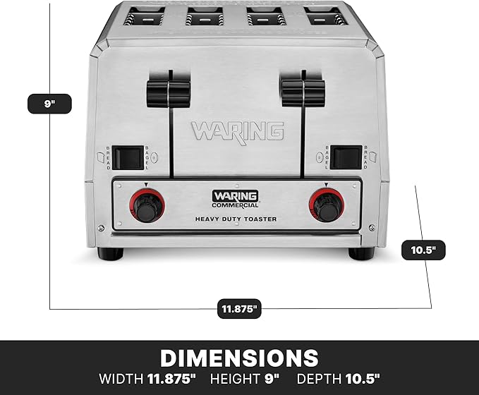 Waring Commercial WCT850RC 4-Slice Heavy Duty Commercial Pop-Up Bread/Bagel