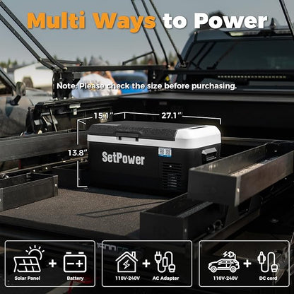 Setpower PT30 12V Refrigerator Dual Zone 32 Quart Car Refrigerator 12V Portable