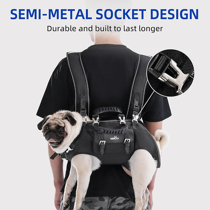Wakytu Dog Backpack Carrier for Dogs,Dog Lift Harness | Adjustable Padded Breathable Straps for Dogs, Disabled, Joint Injuries, Arthritis,M