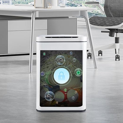 ELPHECO Stainless Steel Office Trash Can Motion Sensor Garbage Can Touchless