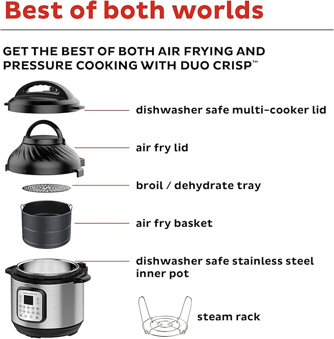 Instant Pot Duo Crisp 11-in-1 Air Fryer and Electric Pressure Cooker Combo