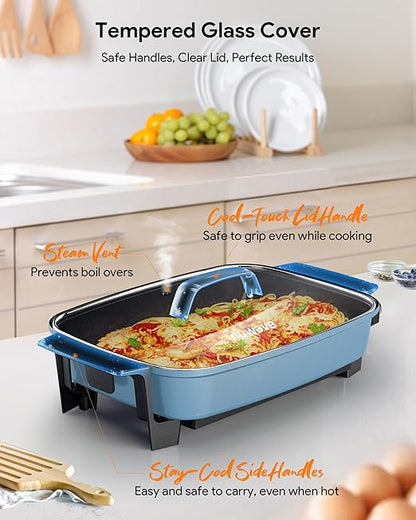 Nuwave Medley XL Digital Electric Skillet, Family Size Griddle w/Glass Lid