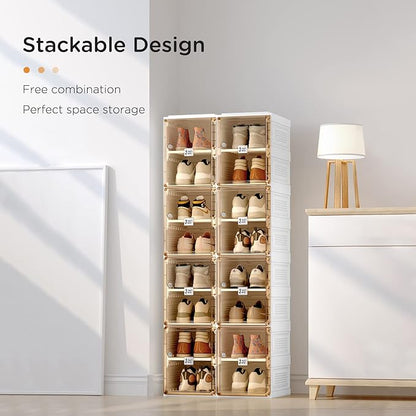 ANTBOX Shoe Organizer Storage Box, Portable Folding Shoe Rack
