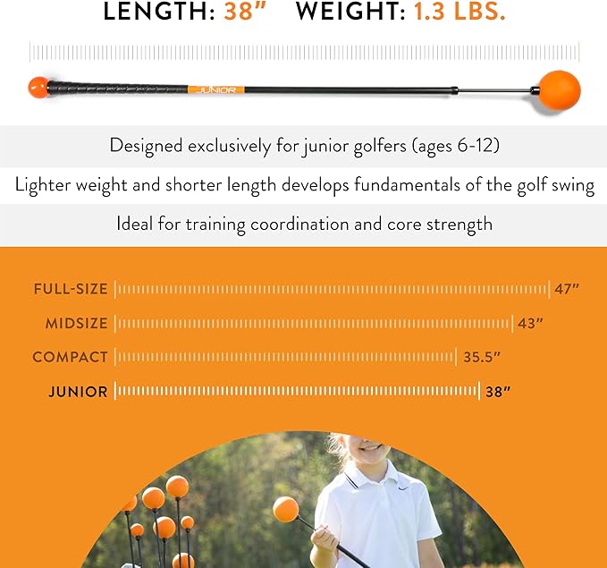 Orange Whip Golf Swing Trainer Aid Patented & Made in USA