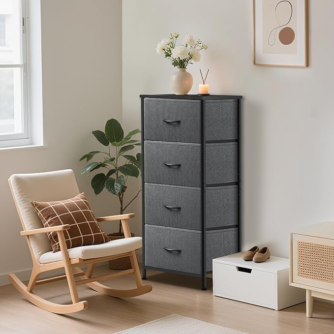 4 Fabric Drawer Dresser for Bedroom, Chest of Drawers