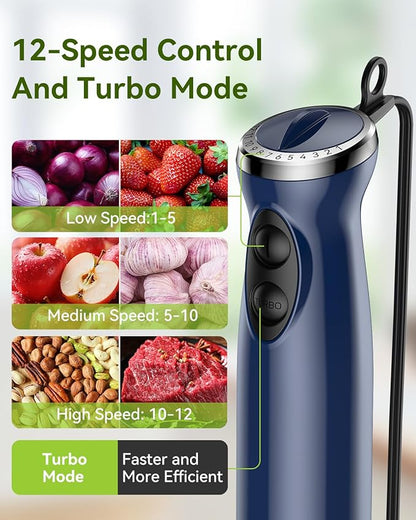 Immersion Blender Handheld 5 in 1 Hand Blender, 1000W Hand Mixer Stick