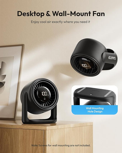 Gaiatop Desk Fan with Touch Control, 4000mAh Battery, 5 Speeds Ultra Quiet