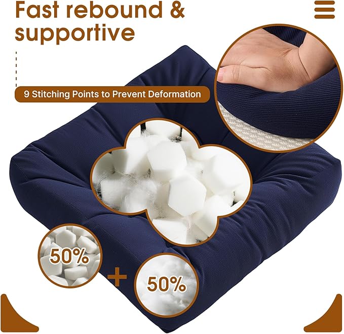 Tikuns Floor Pillow, Large Cushions (1, Navy, 22x22x4 Inch)