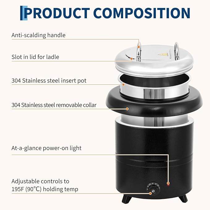 13.7QT Commercial Grade Soup Warmer Kettle