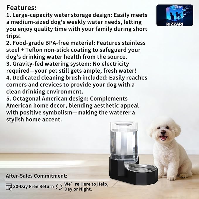 Sfozstra Large Dog Water Dispenser: 7L Automatic Gravity Water Feeder