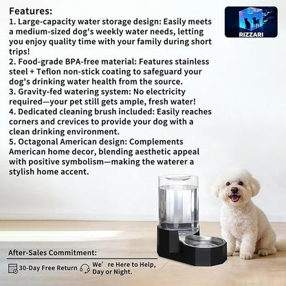 Sfozstra Large Dog Water Dispenser: 7L Automatic Gravity Water Feeder