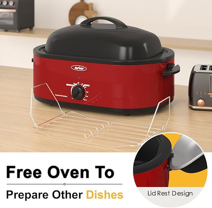 Sunvivi Roaster Oven with Self-Basting Lid, 18 Quart Electric Roaster with