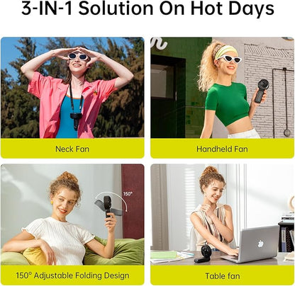 JISULIFE Handheld Fan Life7 – Ultimate Flexibility: High-Power Motor, LED