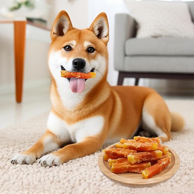 Dog Treats, Chicken Wrapped Sweet Potato Dog Treats, Rawhide Free Healthy Snacks, Soft Chews for Puppy and Small Dogs, 14 oz