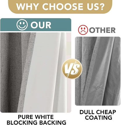 H.VERSAILTEX Linen Curtains 100% Blackout Curtains