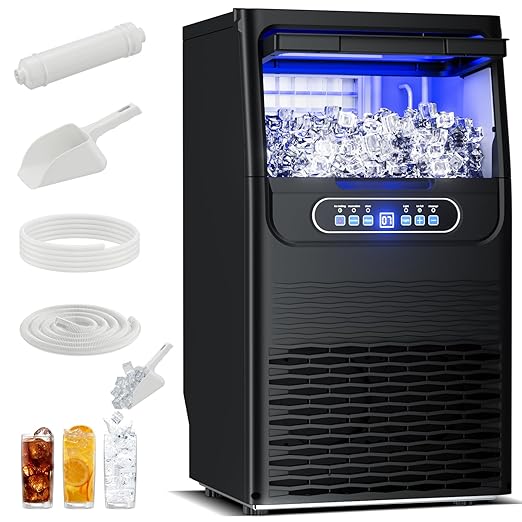 Ice Maker Countertop with Handle, 88lbs Per Day, Auto-Cleaning, Portable Sonic