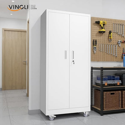 VINGLI Rolling Metal Storage Cabinet