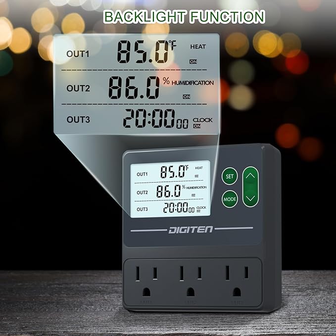 Dual Probe Temperature & Humidity Controller, Independent Sensors