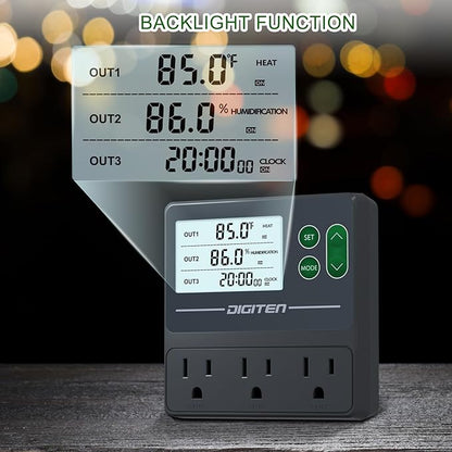 Dual Probe Temperature & Humidity Controller, Independent Sensors