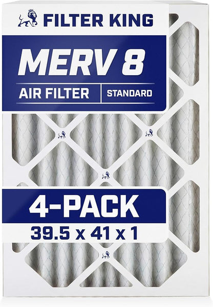 Filter King 39.5x41x1 Air Filter | 4-PACK | MERV 8 HVAC Pleated A/C Furnace