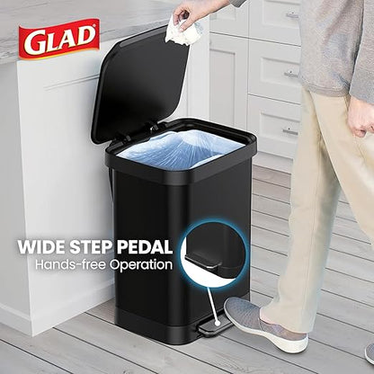 Glad Stainless Steel Step Trash Can, Series 2