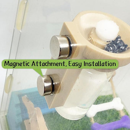 Jumping Spider Water Dispenser, Magnetic Hanging Feeder,Suitable for Jumping Spiders,Tarantulas, Praying Mantises,Arboreal Animals, and Other Small Animal Enclosure Accessories (Wood Color, 15ML)