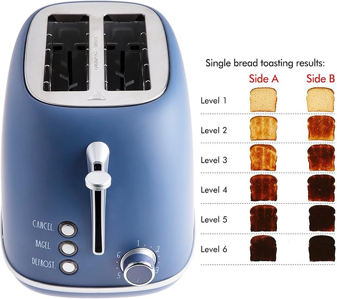 Rae Dunn Retro Rounded Bread Toaster, 2 Slice Stainless Steel Toaster
