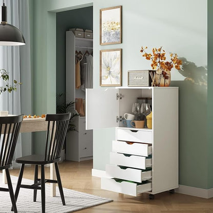 DEVAISE Wood File Drawers, Mobile Chest