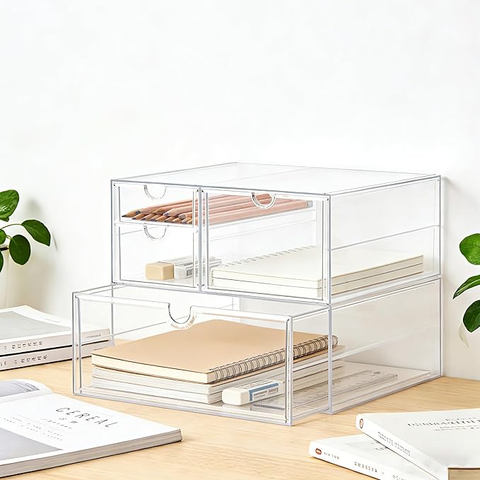Prsildan Acrylic Drawer Makeup Organizer