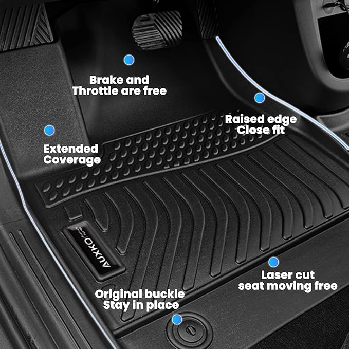Auxko All Weather Floor Mats Cargo Mat Fit for Kia NIRO Hybrid 2026-2023 (Not for PHEV or EV) TPE Floor Liner Trunk Mat NIRO Accessories All Season Odorless Anti-Slip Black
