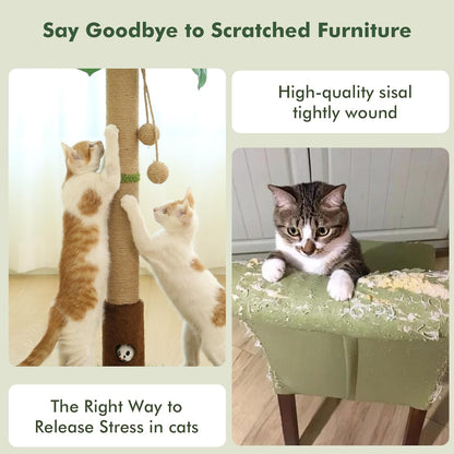 Tall Scratching Post Tower. Gives cats a dedicated spot to stretch, climb, and scratch.