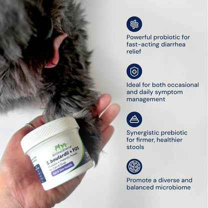 AnimalBiome S boulardii + FOS for Cats and Dogs Probiotic Prebiotic - 30g