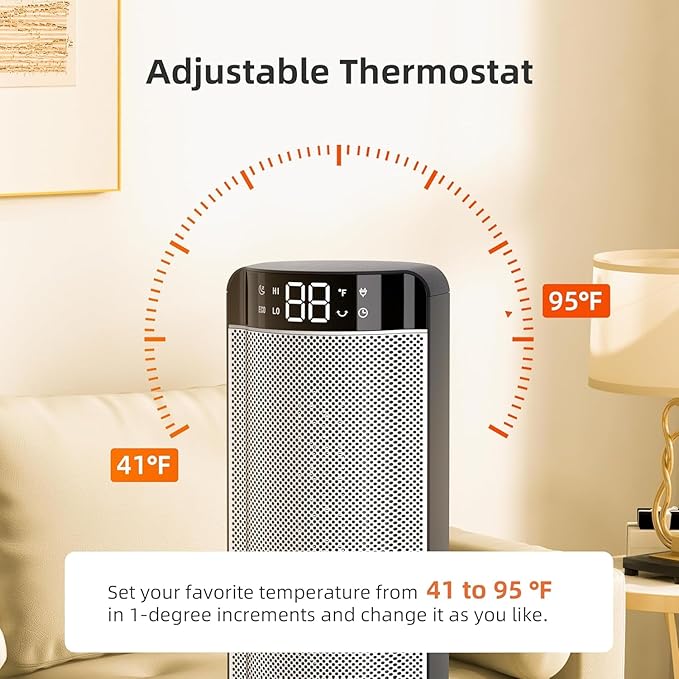 Space Heaters for Indoor Use Large Room, 70 ° Oscillation, Fast Heating Ceramic