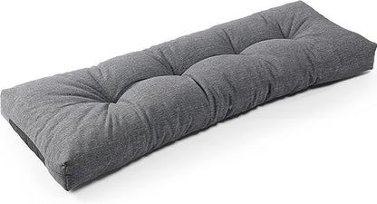 SUNROX LokGrip Non Slip Tufted Memory Foam Bench Cushion, FadeShield Water Resistant Durable Thicken Outdoor/Indoor Bench Seat Pads 51x16x4 inch, Heather Charcoal