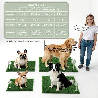 Grass Pee Pads for Dogs Potty, Artificial Grass Patch Odor Free | 2PCS Fake Grass with Fully Permeable Backing for Fast Drainage, Indoor Potty Grass Hemmed Edge Turf, Easy Clean