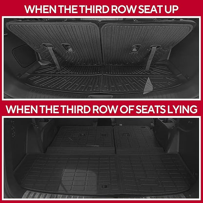 Naibeve Floor Mats for 2017-2023 GMC Acadia 7 Seats Bench Seats - All Weather Floor Mats Cargo Mat 2nd & 3rd Row Backrest Mats