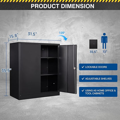 Metal Storage Cabinet-36” Tall Steel File Cabinets