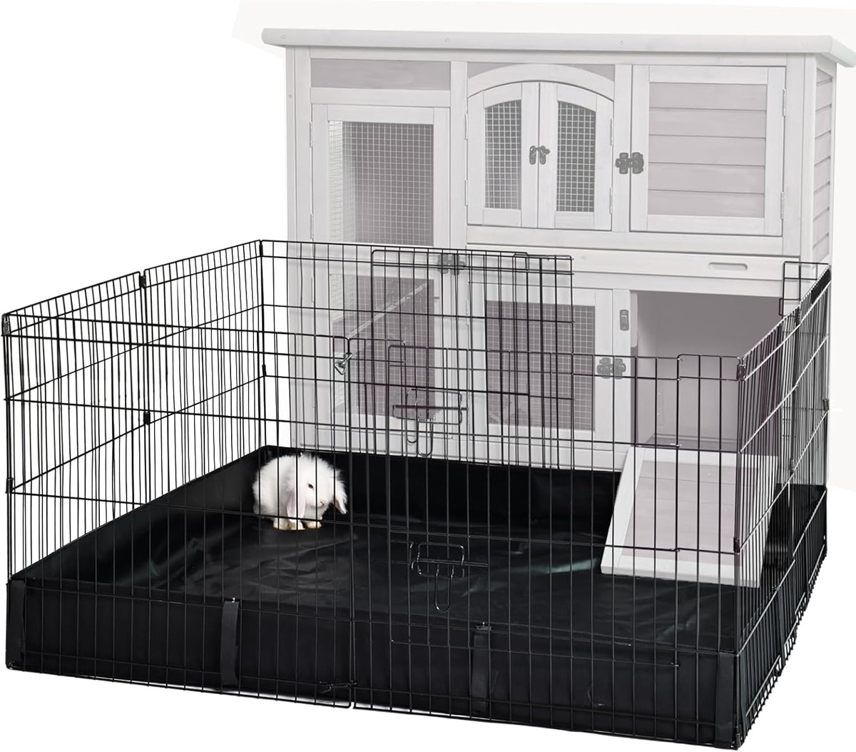 GUTINNEEN Rabbit Pet Playpen Bunny Run Extension Indoor Small Animal Pen (Playpen Only)