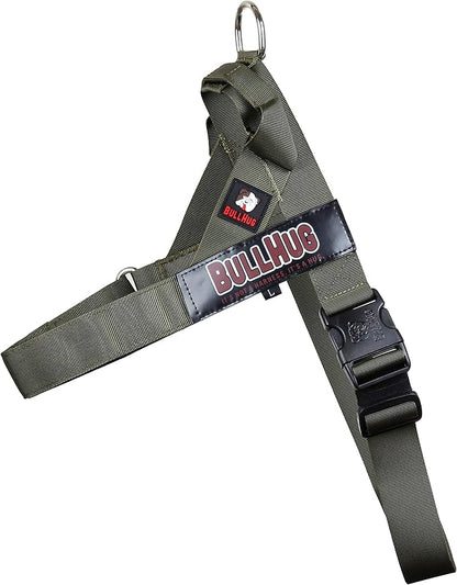Adjustable Dog Harness– No Pull, No Choke – for English Bulldogs, French Bulldogs, Pugs & Broad-Chested Breeds – Easy, Safe Walks (Olive Green, Small)