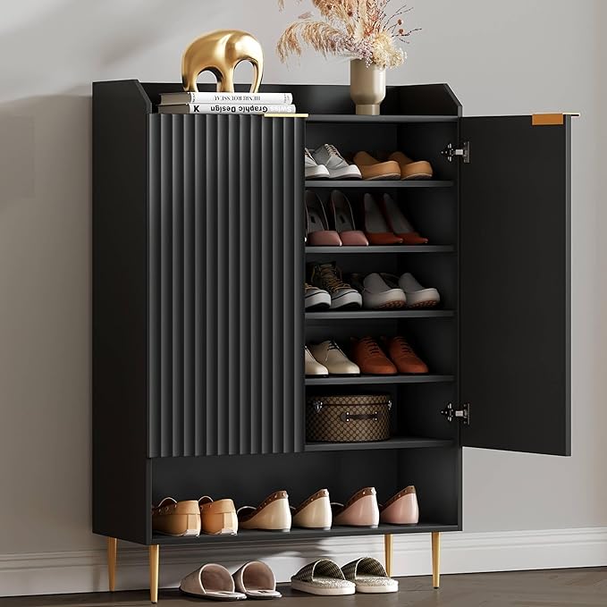 SICOTAS Shoe Cabinet with Fluted Doors