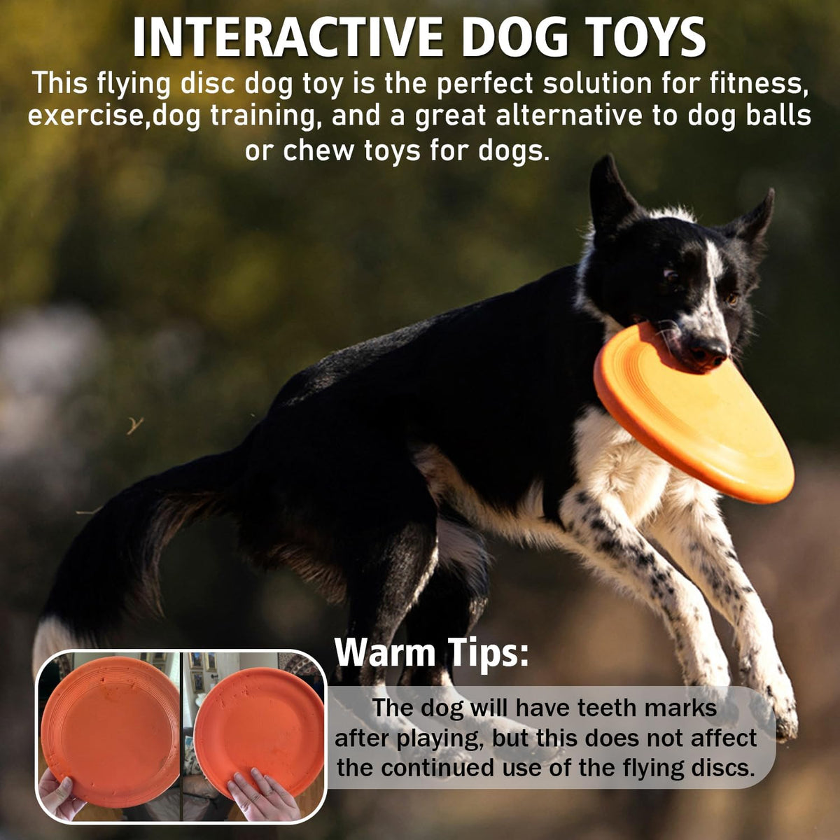 Dog Flying Disc - Durable Rubber Flying Disc Dog Toy - 9.25" Indestructible Rubber Dog Flying Discs Flyer Dog Toys - Puncture Resistant & Bite Resistant Extremely - for Medium Large Dogs