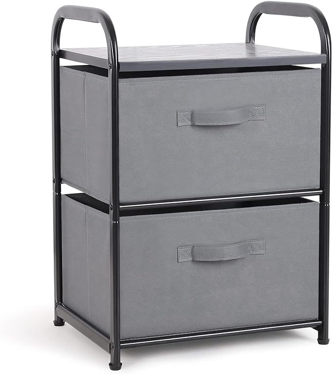 Dresser for Bedroom with 2 Drawers, Wide Chest of Drawers, Fabric Dresser