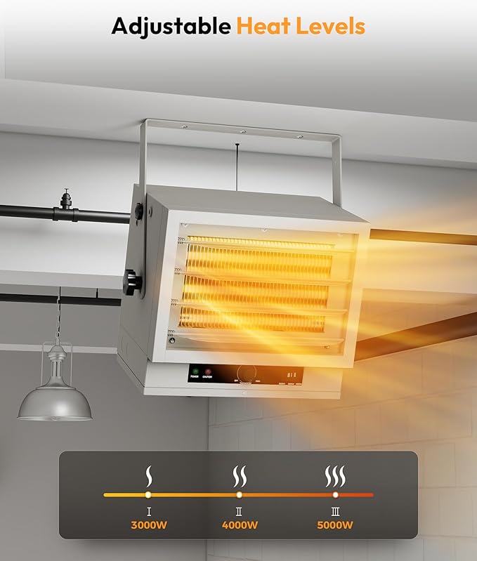 Electric Garage Heater for Indoor Use - 5000W
