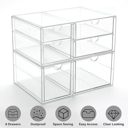 Prsildan Acrylic Drawer Makeup Organizer