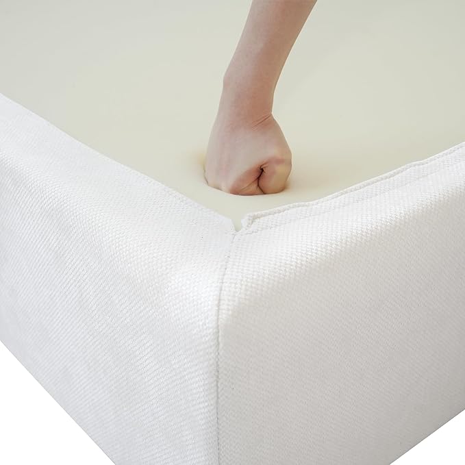 WJShome Modern Ottoman Module for Living Room, Cushion Covers Removable, Minimalist Comfy Breathable Footstool,White