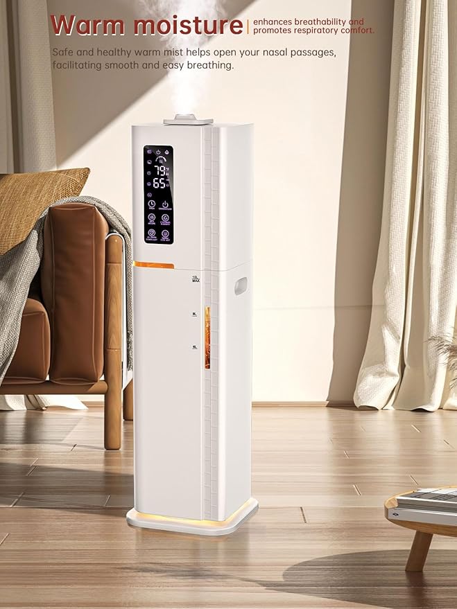 2.64Gal Humidifiers for Bedroom Large Room, Warm and Cool Mist up to 500ft²