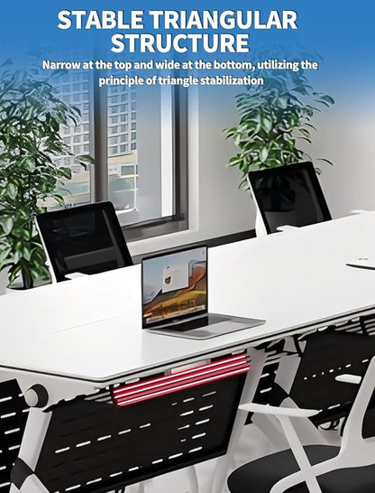 YUOXU Conference Room Table,Folding Conference Table,Flip Top Mobile Desk with Locking Silent Casters-Space Saving Rolling Table for Training Room, Office, Classroom (4, 62.99 * 23.62 * 29.53")