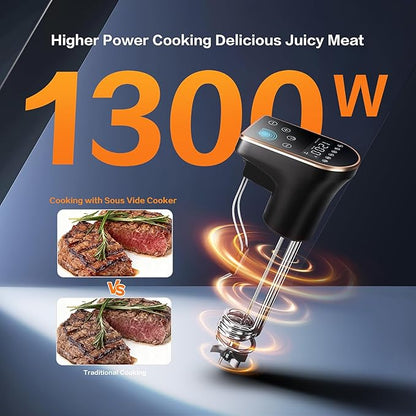 1300W Sous Vide Precision Cooker Machines, IPX7 Full Waterproof Immersion